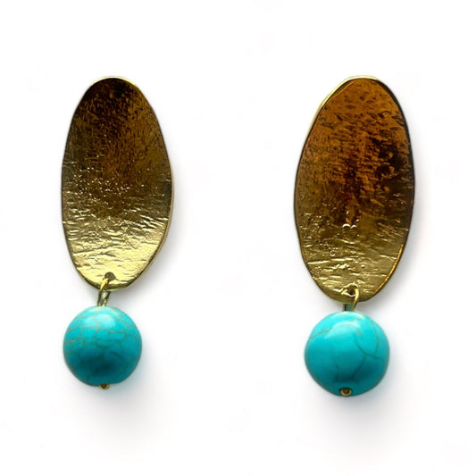 Gold Turkey Turquoise Earrings
