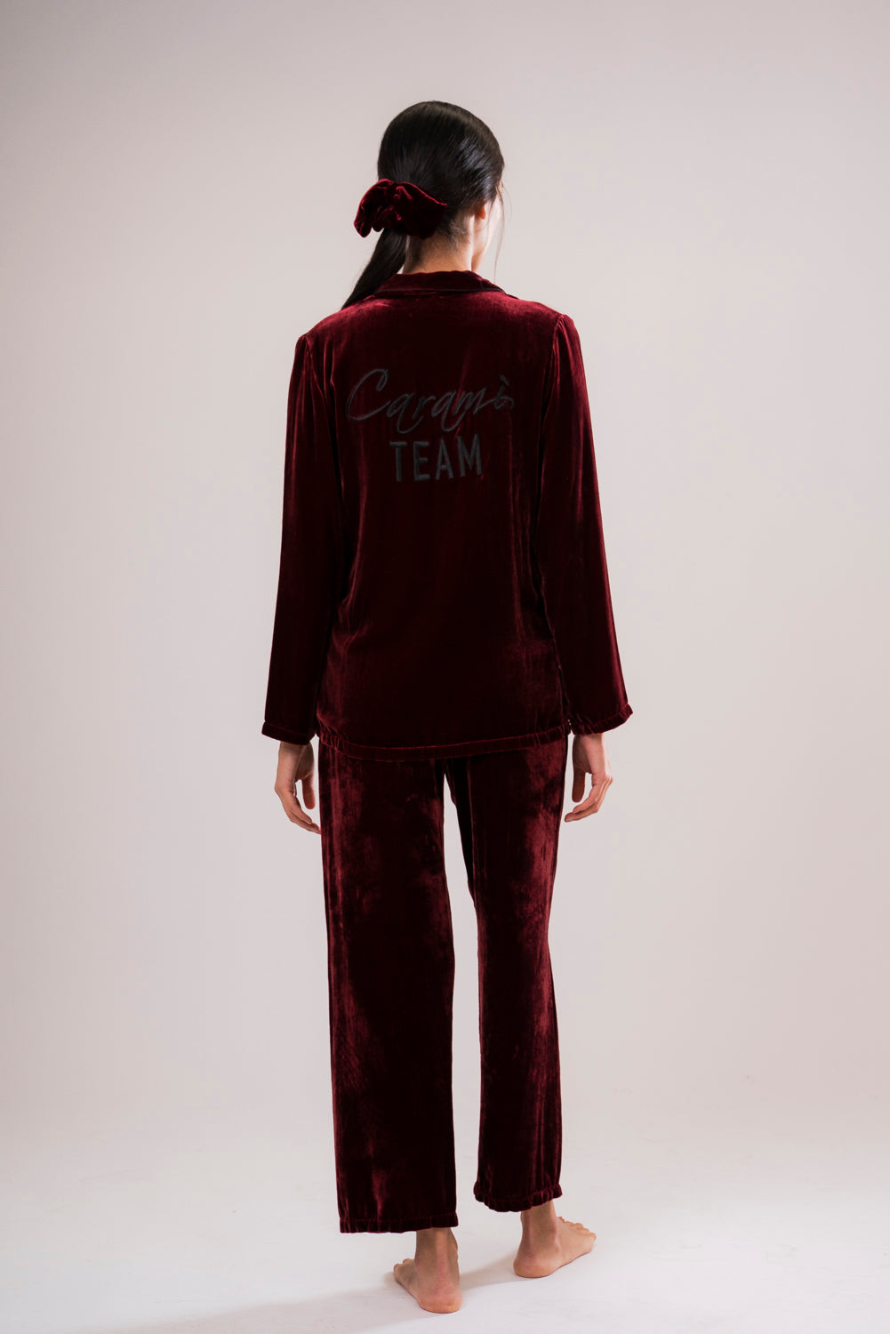 Red Silk Velvet Pyjama Jacket