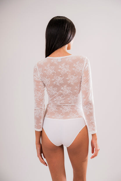 Bodysuit in white Lace